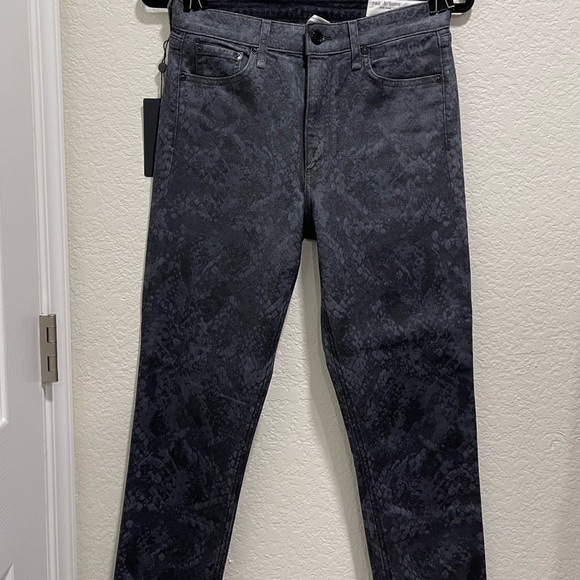 RAG & Bone Women Nina High Rise Cigarette Jeans in Black Snake Print - Picture 9 of 11